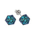 Sudraba auskari "Rubikona II (Bermuda Blue)" ar Swarovski™ kristāliem